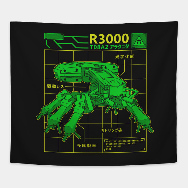 R3000 Database Ghost In The Shell Tapestry Teepublic