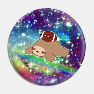 Football Sloth Rainbow Space Pin