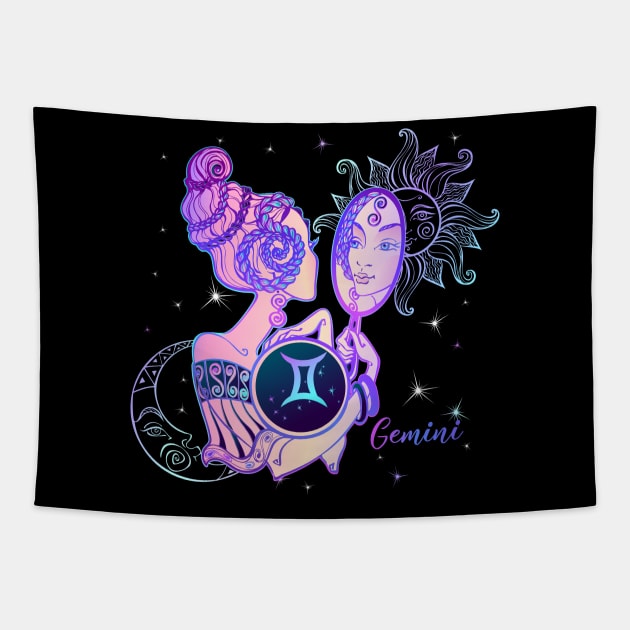 Gemini Astrology Horoscope Zodiac Birth Sign Gift for Women Tapestry by xena