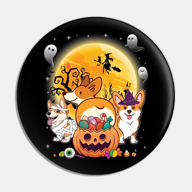 Welsh Corgi Cardigan Dog Mummy Witch Moon Ghosts Happy Halloween Thanksgiving Merry Christmas Day Pin by joandraelliot