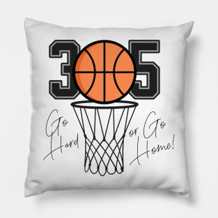 305 Miami Basketball Pillow