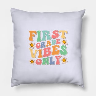 first grade vibes only groovy back to school Pillow