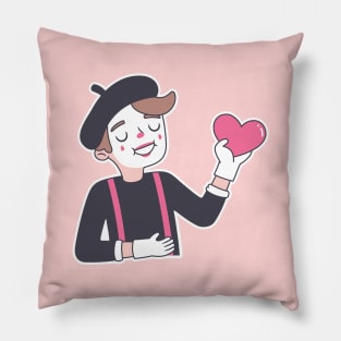 Cute Mime Heart My Heart Pillow