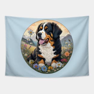 Bernese Mountain Dog Spring Flowers Tapestry