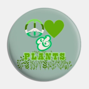 Peace, Love & Plants - Pacific Northwest Retro Leaf Green Style Pin