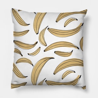 Watercolor bananas - beige Pillow