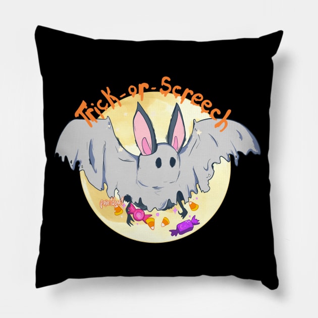 Trick-or-Screech Pillow by paintdust