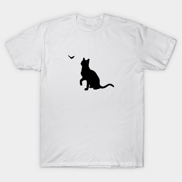 Cat With Butterfly Silhouette Cat Playing T Shirt Teepublic