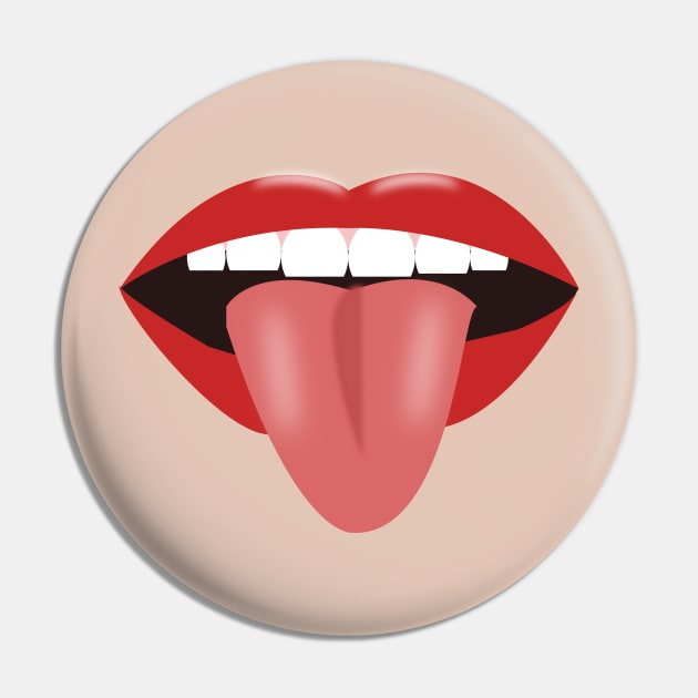 poking tongue out Pin by designInk