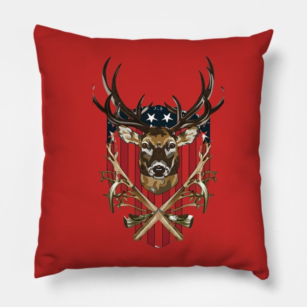 Bow Hunting Flag Buckwear Deer Hunter Accessories Pillow by click2print