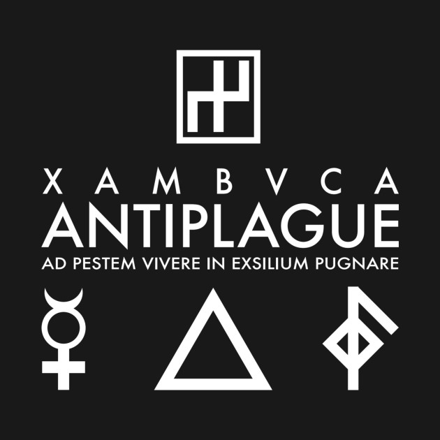 Xambuca Antiplague/Coronavirus Tshirt by DISSIMULATA DESIGNS BY XAMBUCA