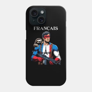 Francais: 80's Gritty Comic Book Hero with Sloth Phone Case