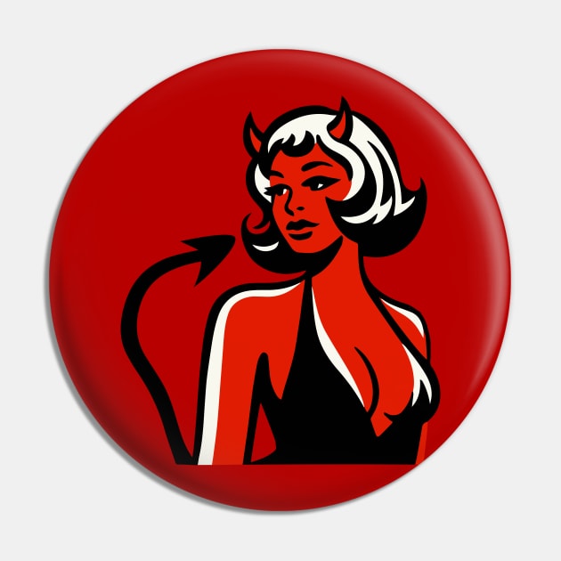 Retro Devil Girl Pin by n23tees