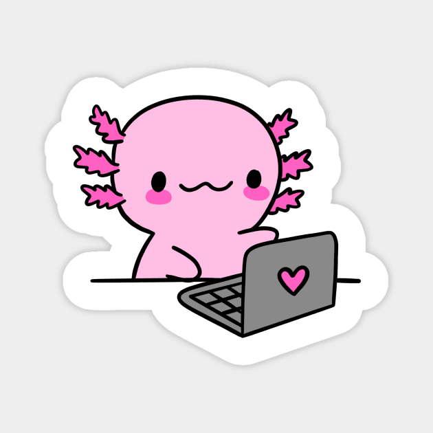 axolotl laptop Magnet by cmxcrunch