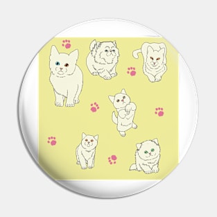 Cream White Kittens Pin