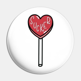 Candy Heart "Sucker" Lollipop Pin