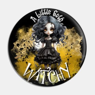 A Little Yellow Goth Witchy Pin