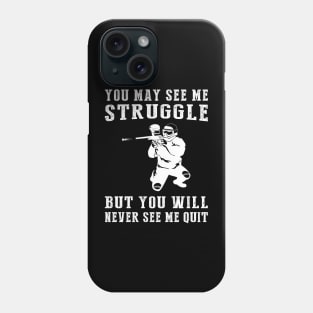 Unyielding Paintball Warrior: A Funny T-Shirt for Resilient Players! Phone Case