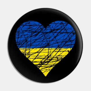 Ukraine Flag Heart Shirt Ukrajina Pin