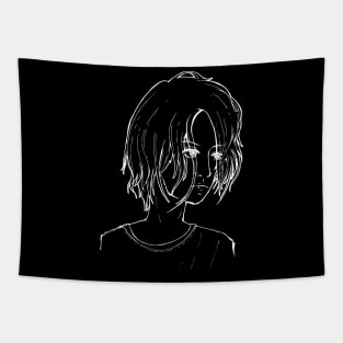 Portrait line art Tapestry