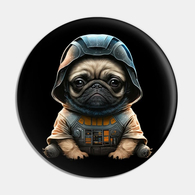 Pug Darth Sci fi Sith Helmet Pin by EasyTeesy