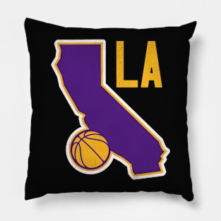 Los Angeles Basketball State Outline Pillow