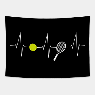 Tennis - tennis racket - tennis ball heartbeat heart rate - I love tennis Tapestry