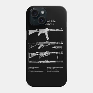 StG 44 Assalt Rifle | World War 2 Weapon Blueprint Phone Case