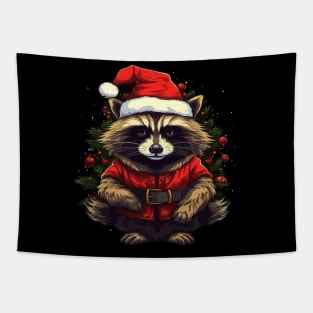 Raccoon Christmas Tapestry