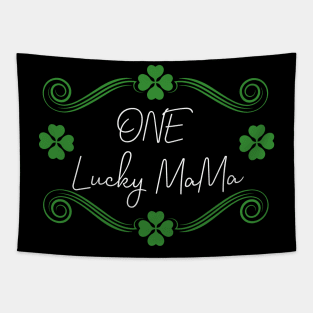 One Lucky Mama Funny Lucky Green Leaf Tapestry