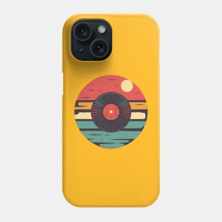 Music Disk with Floral Design with sunset background Phone Case