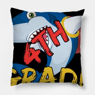 Funny Shark Watch Out 4th grade Here I Come Pillow