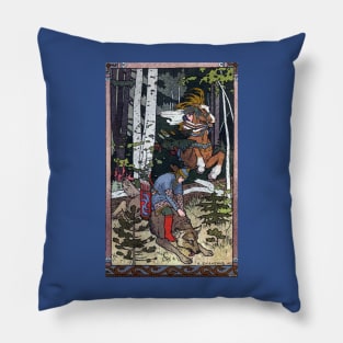 Ivan and the Wolf - Ivan Bilibin Pillow