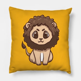 cute lion sitting illustration Pillow