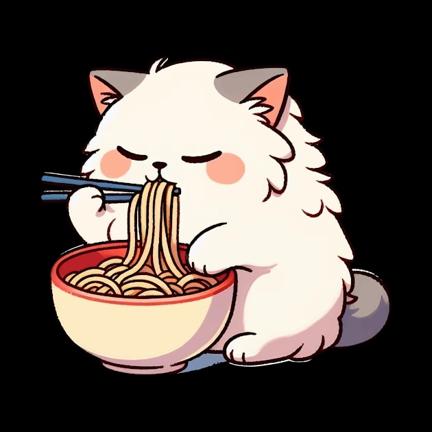 Ragdoll cat eating Noodles by Arteria6e9Vena