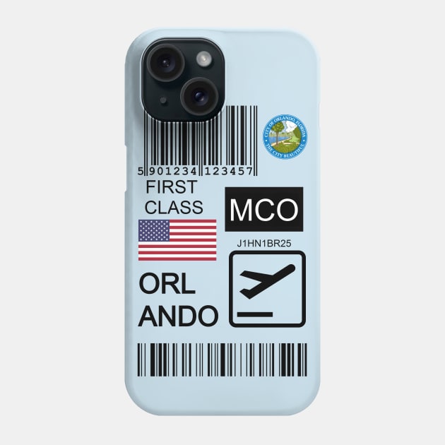 Orlando United States travel ticket Phone Case by Travellers