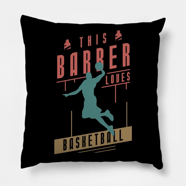 This Barber Loves Basketball Pillow by Toogoo