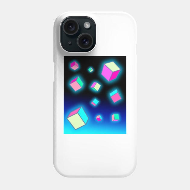 Futuristic glowing cubes Phone Case by Scarlett Blue