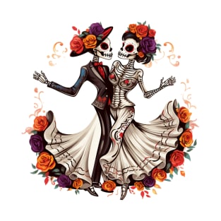 Day Of The Dead Dancing Skeletons 10 T-Shirt