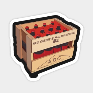 Hand Drawn New Zealand Crate - Red Magnet