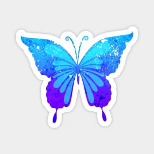 Watercolor Blue Butterfly Art Magnet