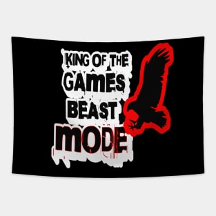 King Of Games Beast Mode, Funny Gamer Birthday Gifts Tapestry