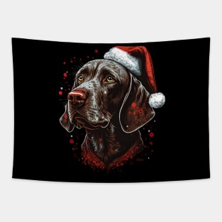 Pointer dog christmas Tapestry