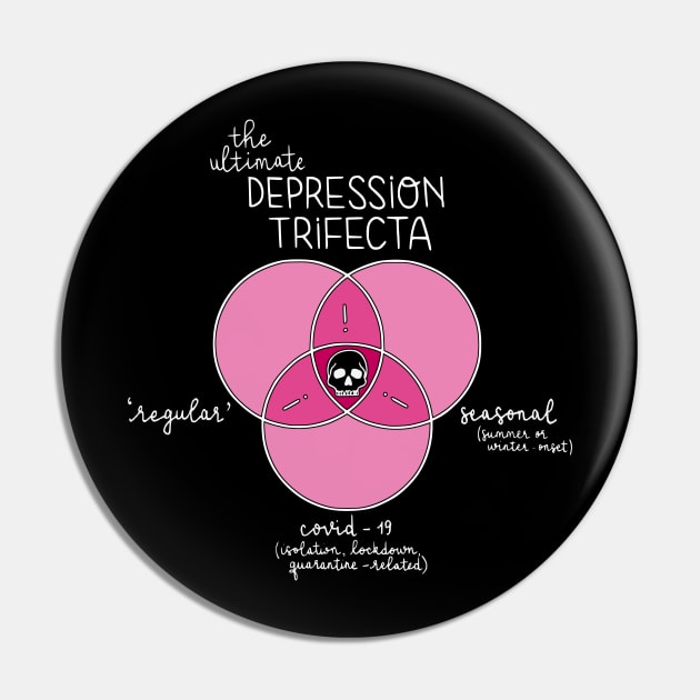 Depression Trifecta (White Motif) Pin by prettyinpunk