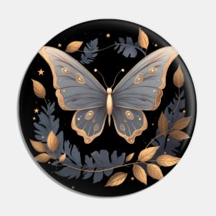 Elegant blue with gold butterfly Pin