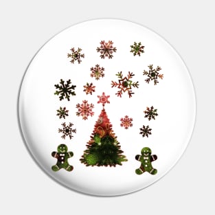 Kaleidoscope Christmas Green and Red Pin