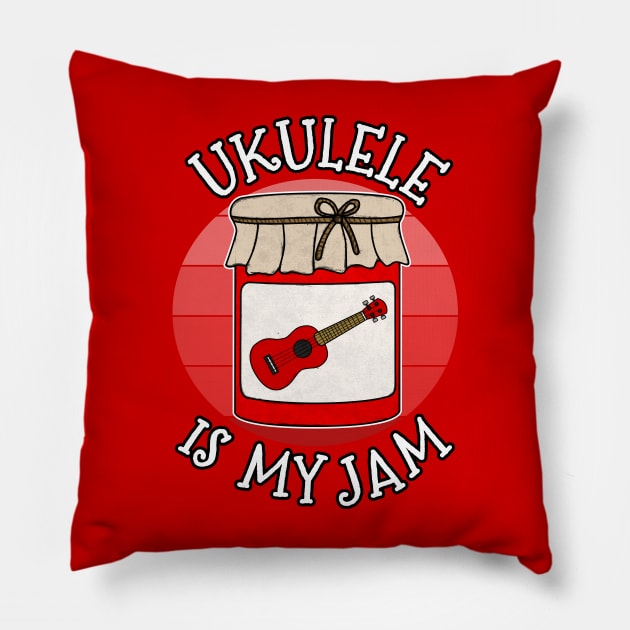 Ukulele Is My Jam Ukulelist Musician Funny Pillow by doodlerob