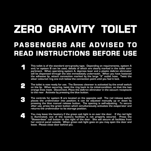 Zero Gravity Toilet (white text) by Dalekboy