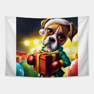 Cute Boxer Drawing Tapestry