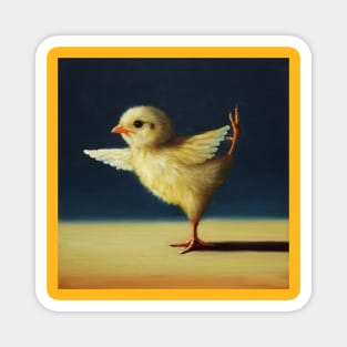 yellow chick exercise Magnet